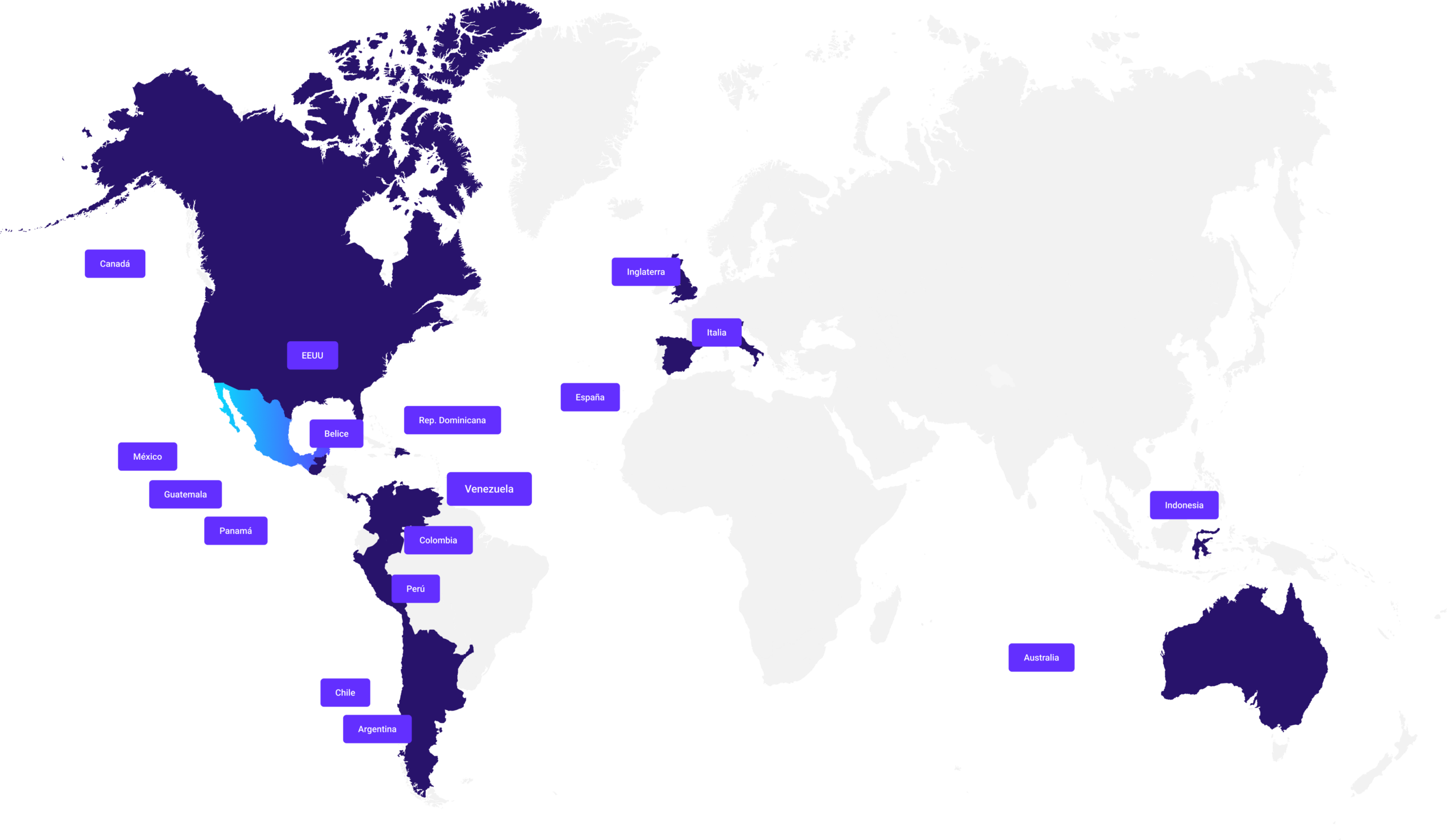 Mapa de presencia global